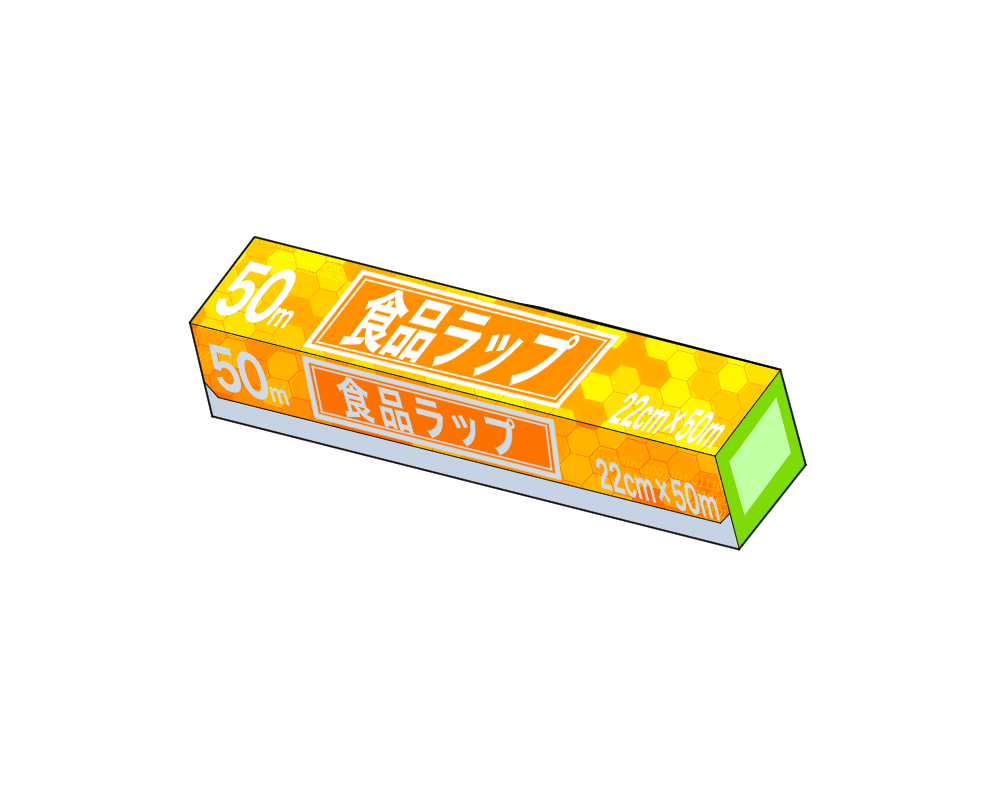 サランラップ風の食品ラップ小物フリーイラスト素材