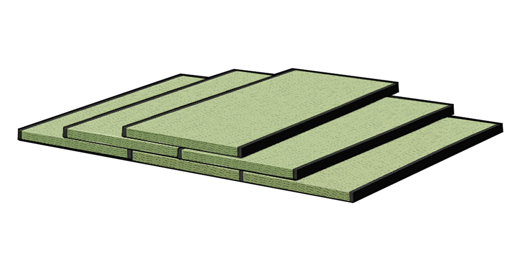 日本風の部屋や学校等の茶室で使える淡いグリーンの３段重なった畳のフリーイラスト素材