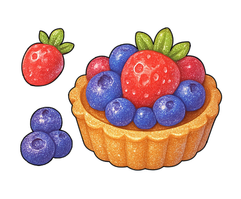 甘くてかわいくてキラキラのいちごとブルーベリーが映えるスイーツタルト