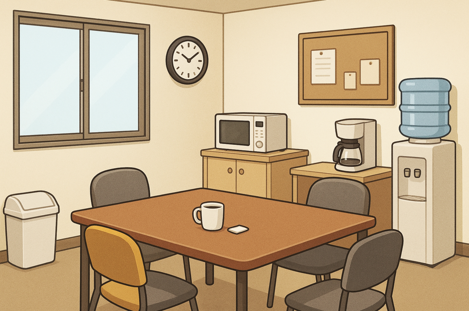 会社の休憩室の内装背景