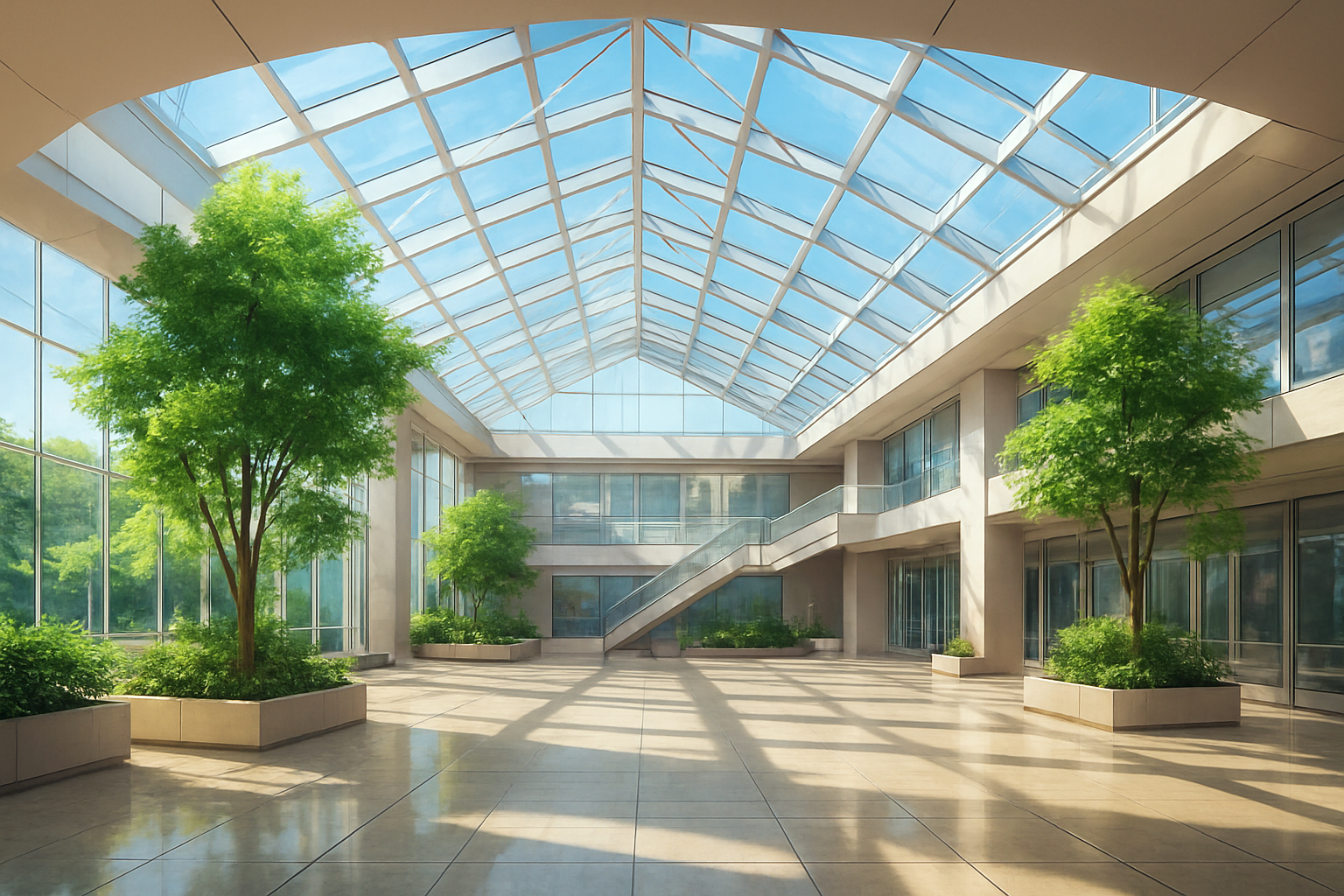 会社のエントランスの内装背景