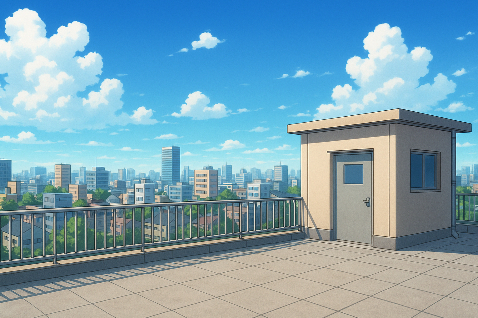 会社ビルの屋上の背景