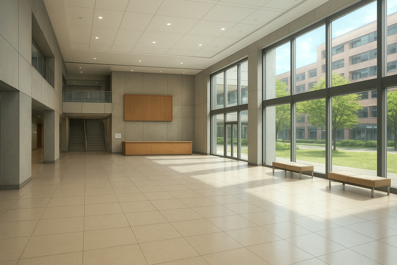 塾・大学・専門学校の校舎エントランス背景フリー素材｜無料・商用利用OK 高解像度