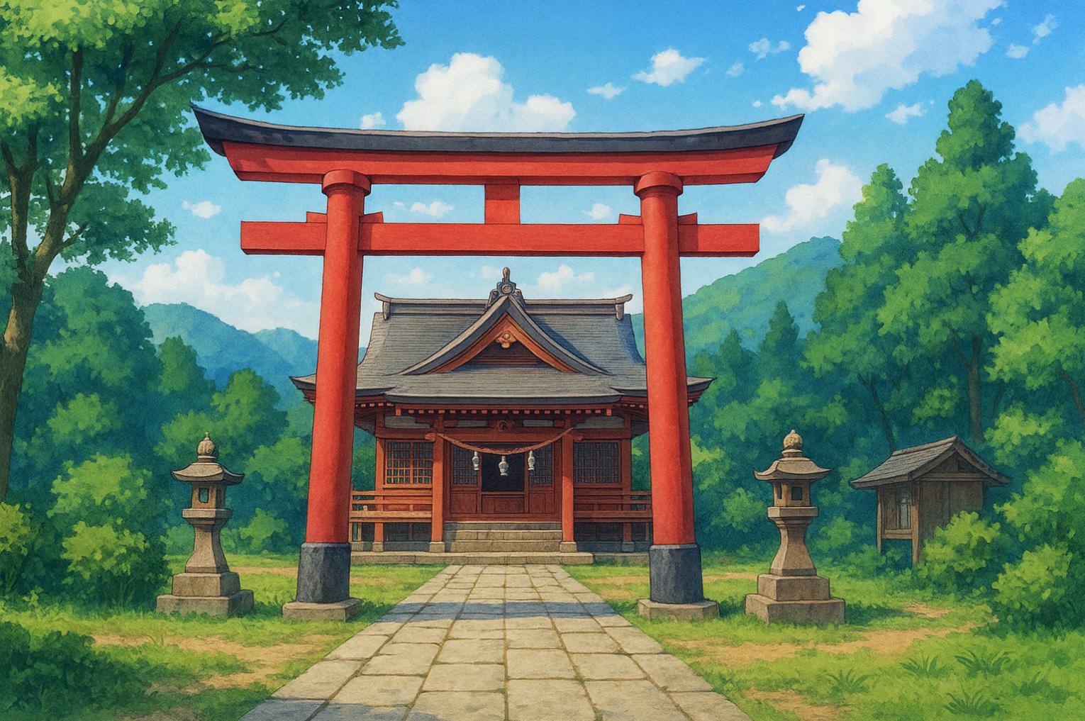 神社の背景
