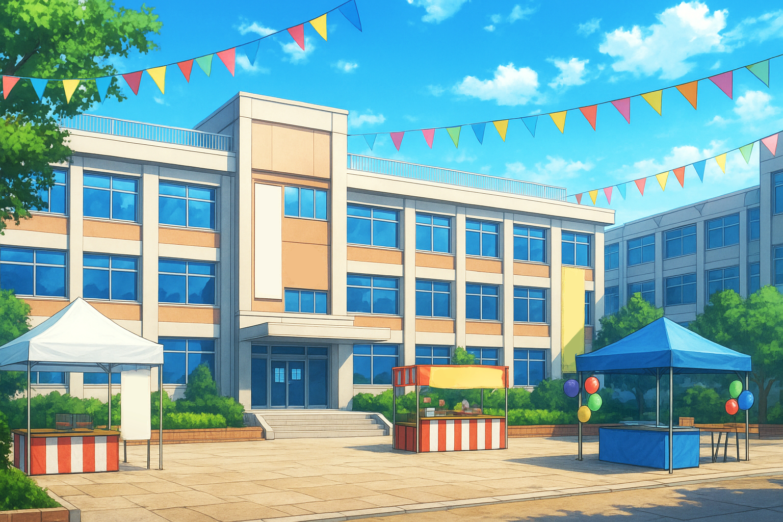 祭の背景フリー素材|学校の文化祭イメージ|無料・商用利用OK