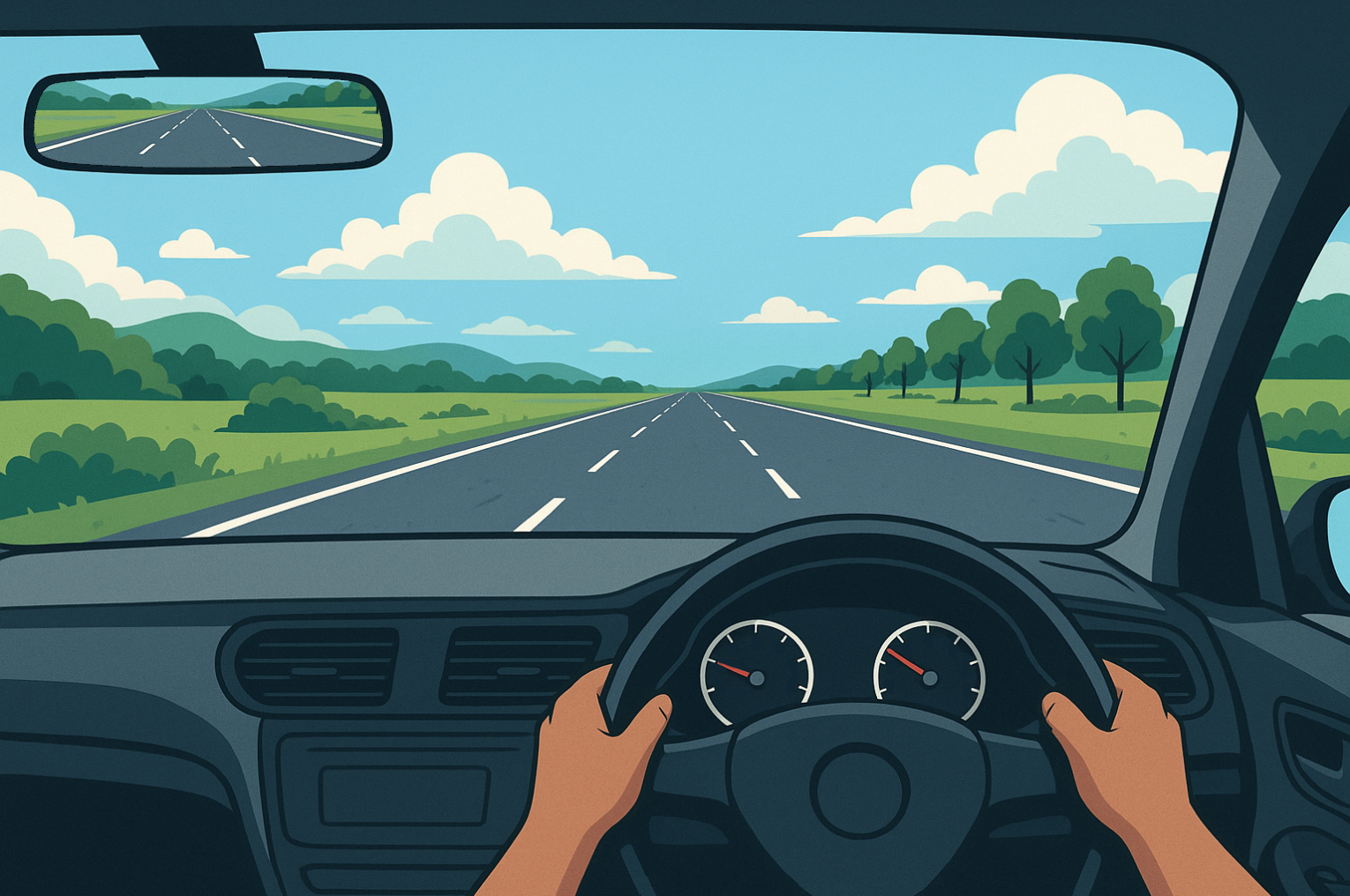 車の内装と背景