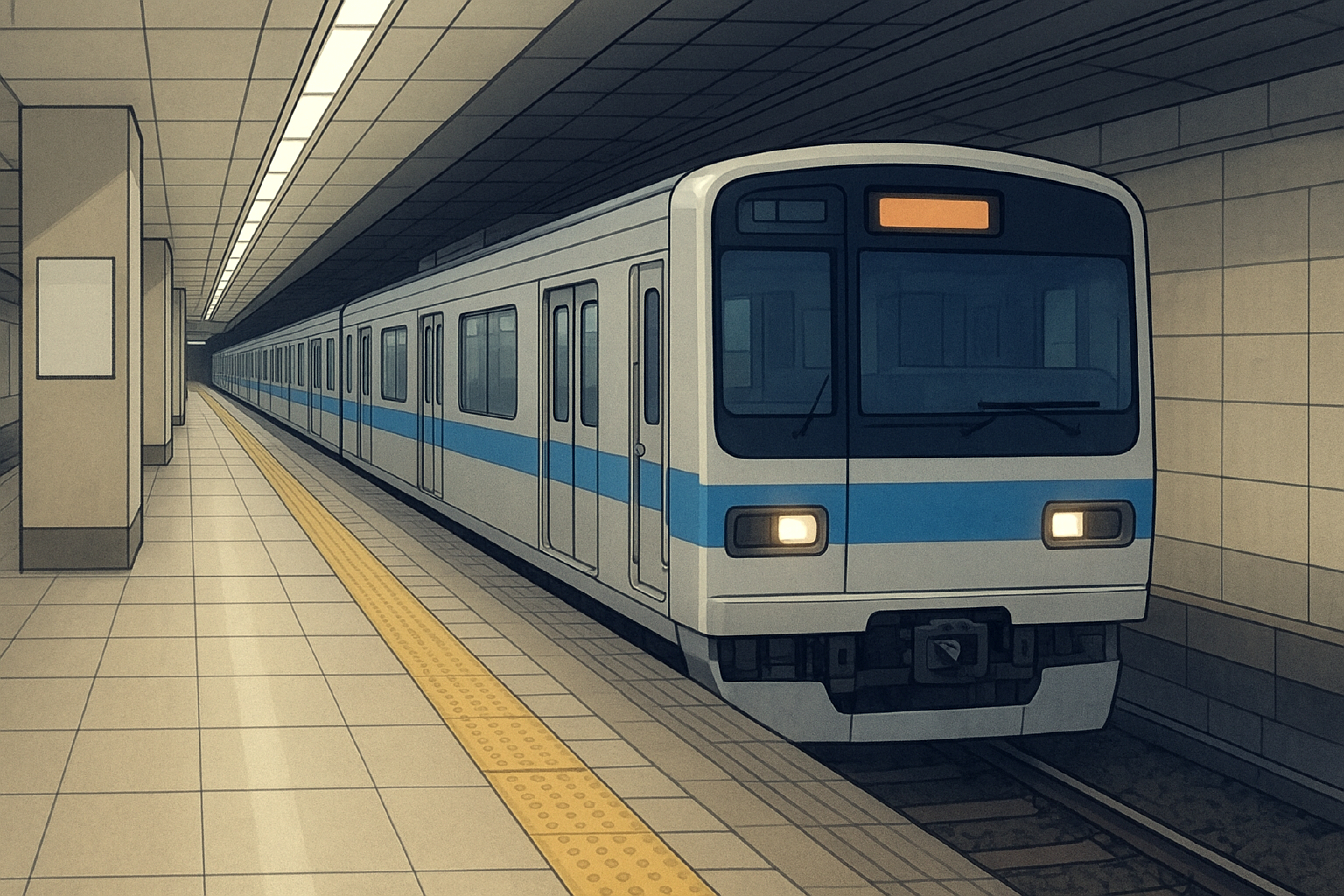 駅に停車する電車の外観背景フリー素材|鉄道・無料・商用利用OK