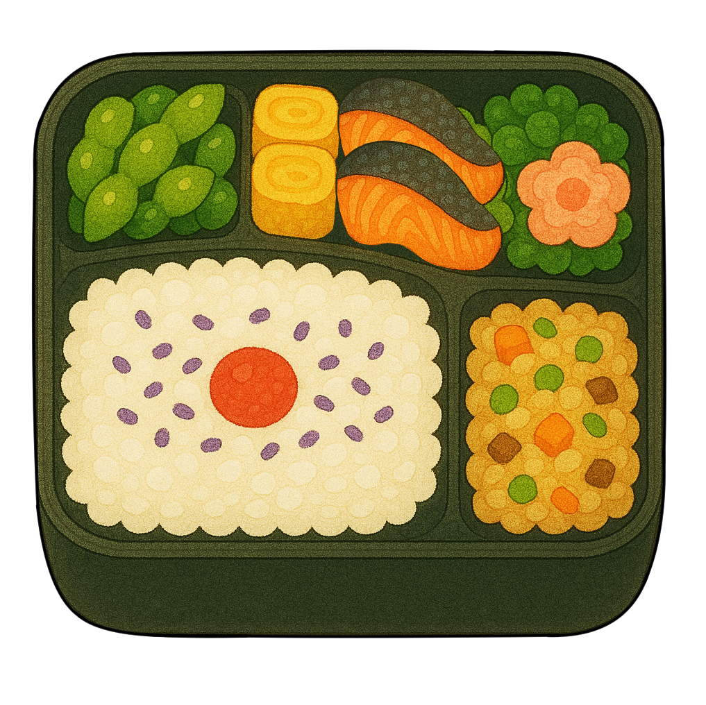 弁当のフリー小物素材｜和食・食べ物イラスト・無料・商用利用OK・高解像度