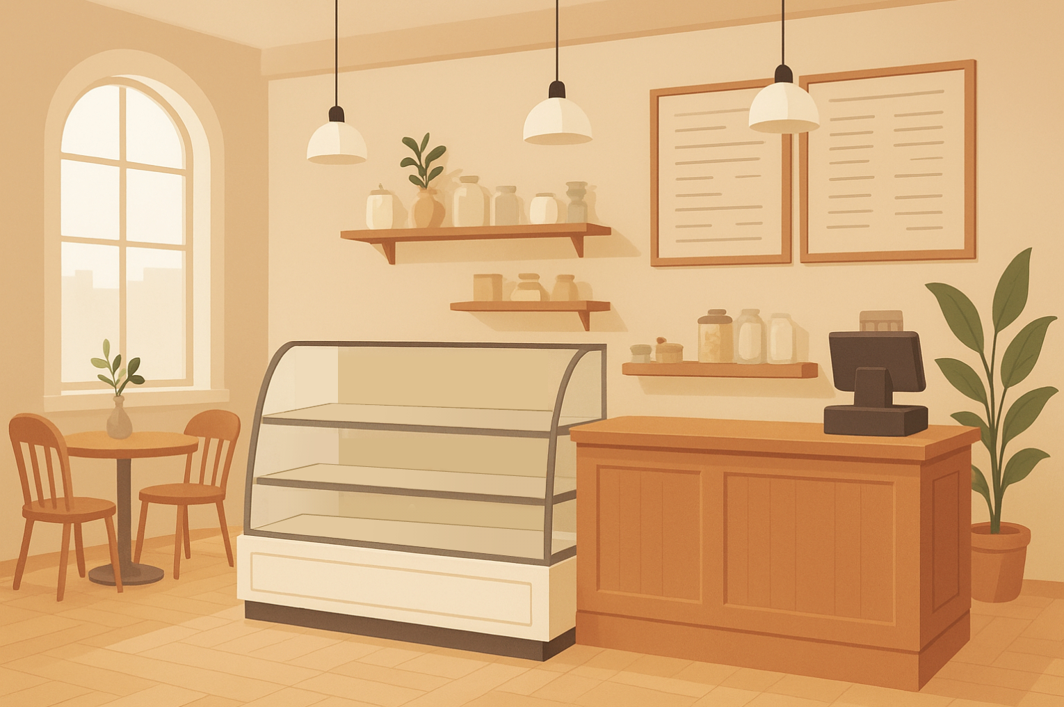 カフェの内装 フリー背景素材｜おしゃれな飲食店