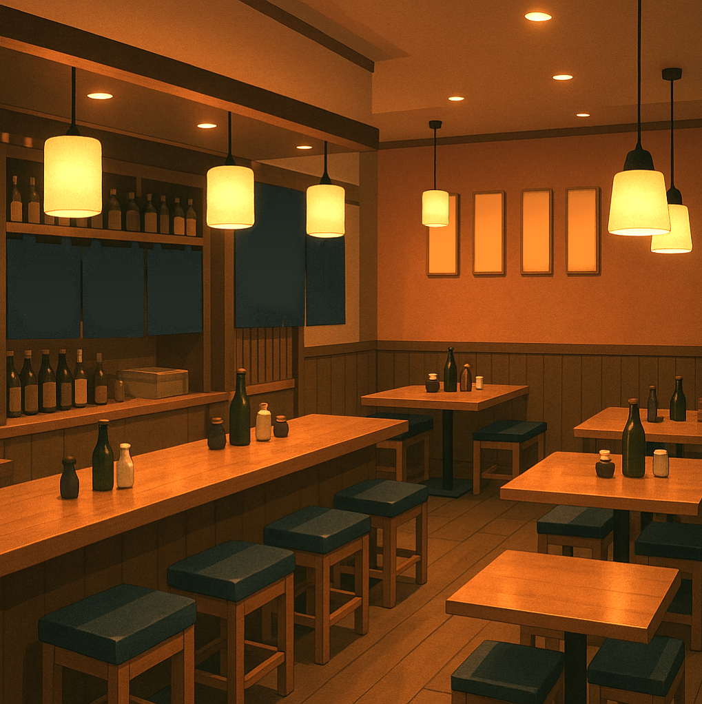 居酒屋カウンター席 フリー背景素材