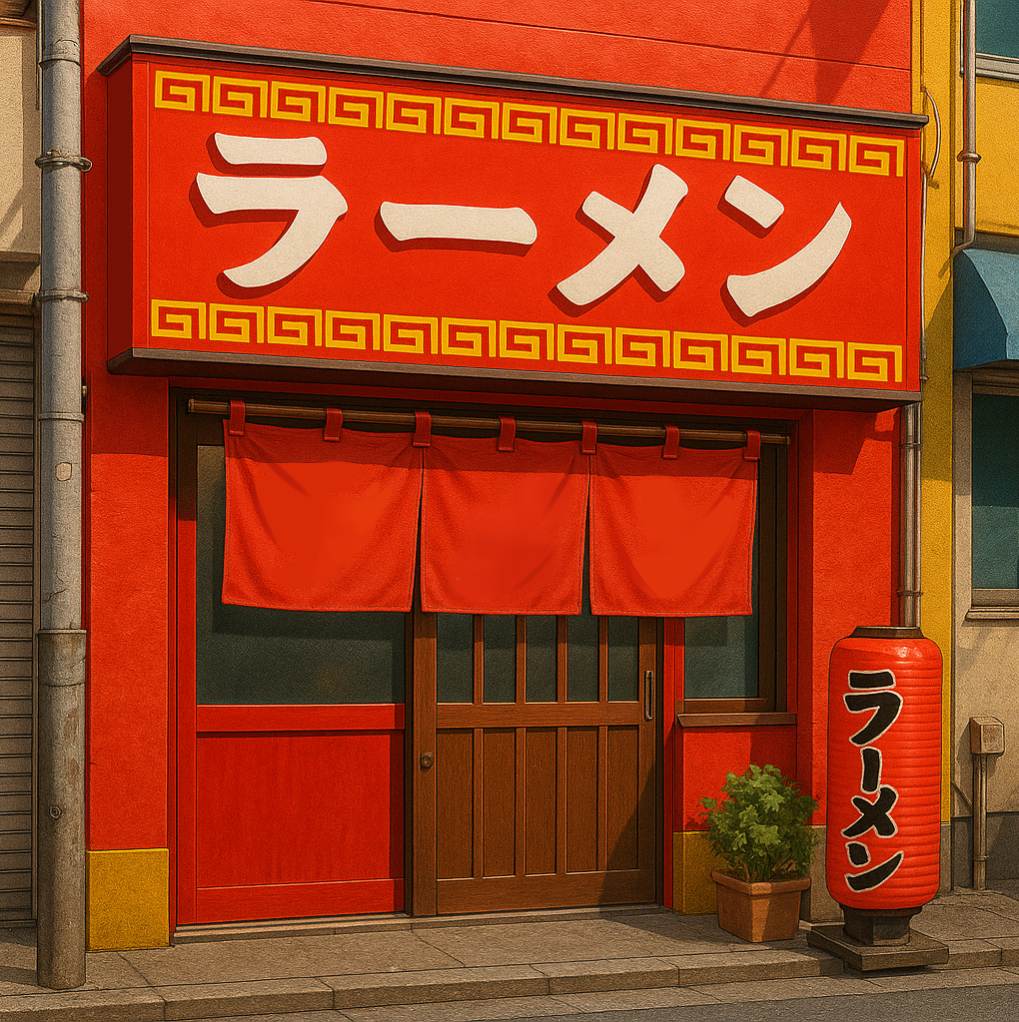 ラーメン店の外観 フリー背景素材｜飲食店・商用利用OK